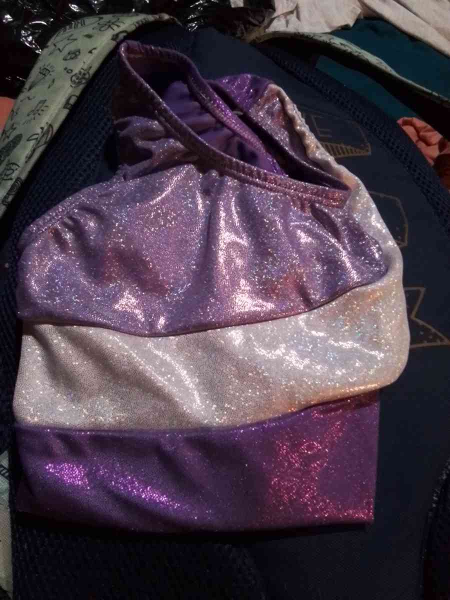 girl body suit purple with sparkle