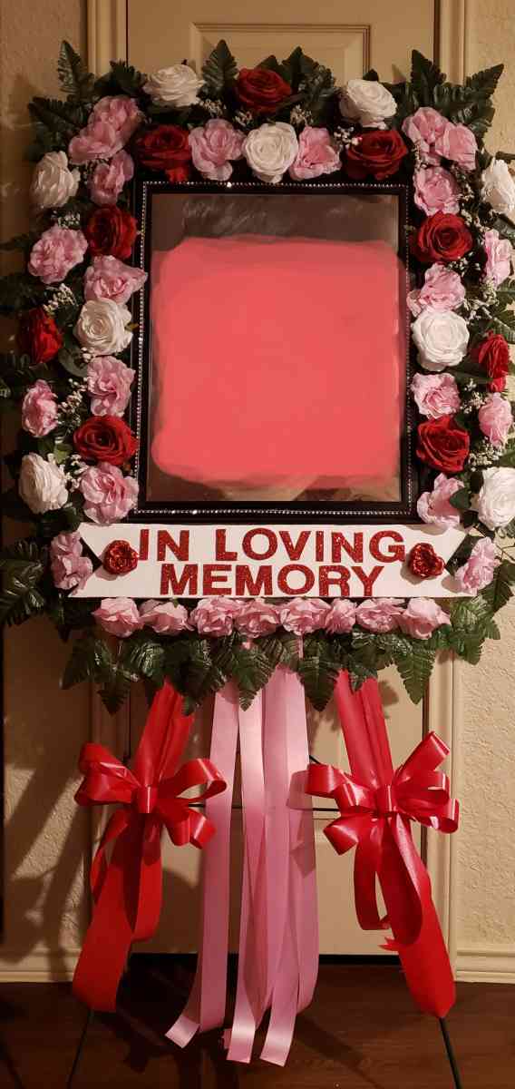 Funeral 5ft Tall Photo Frame Floral Arrangement