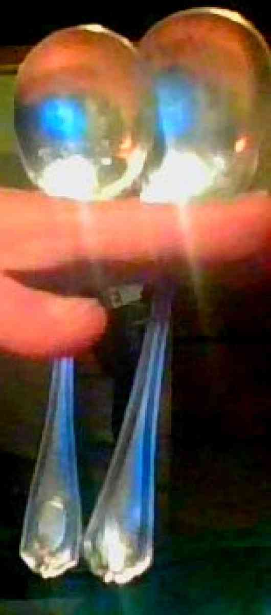 Stainless steel Silver salad spoons and lattle