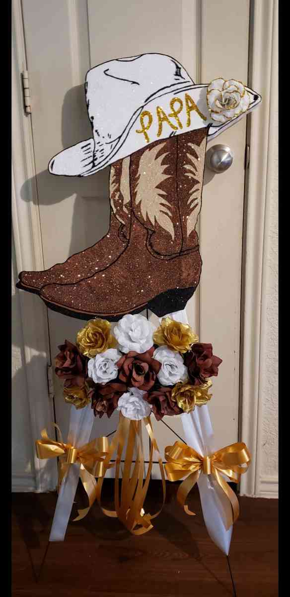 Cemetery Foam Cowboy Boots  Hat Arrangement Stand