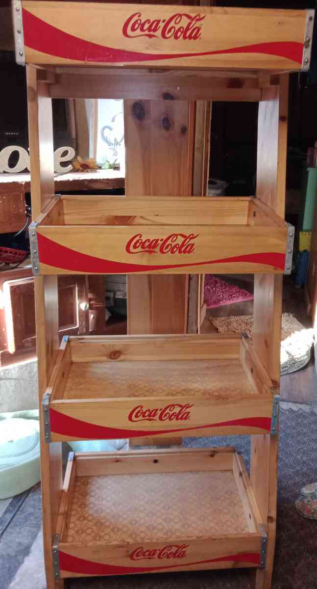 coke cola four tier Wooden shelf