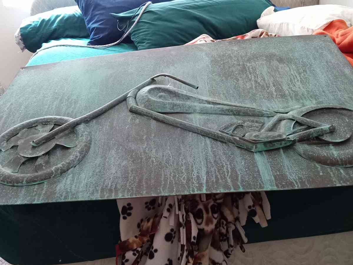 framed copper hand made chopper every delacte piece