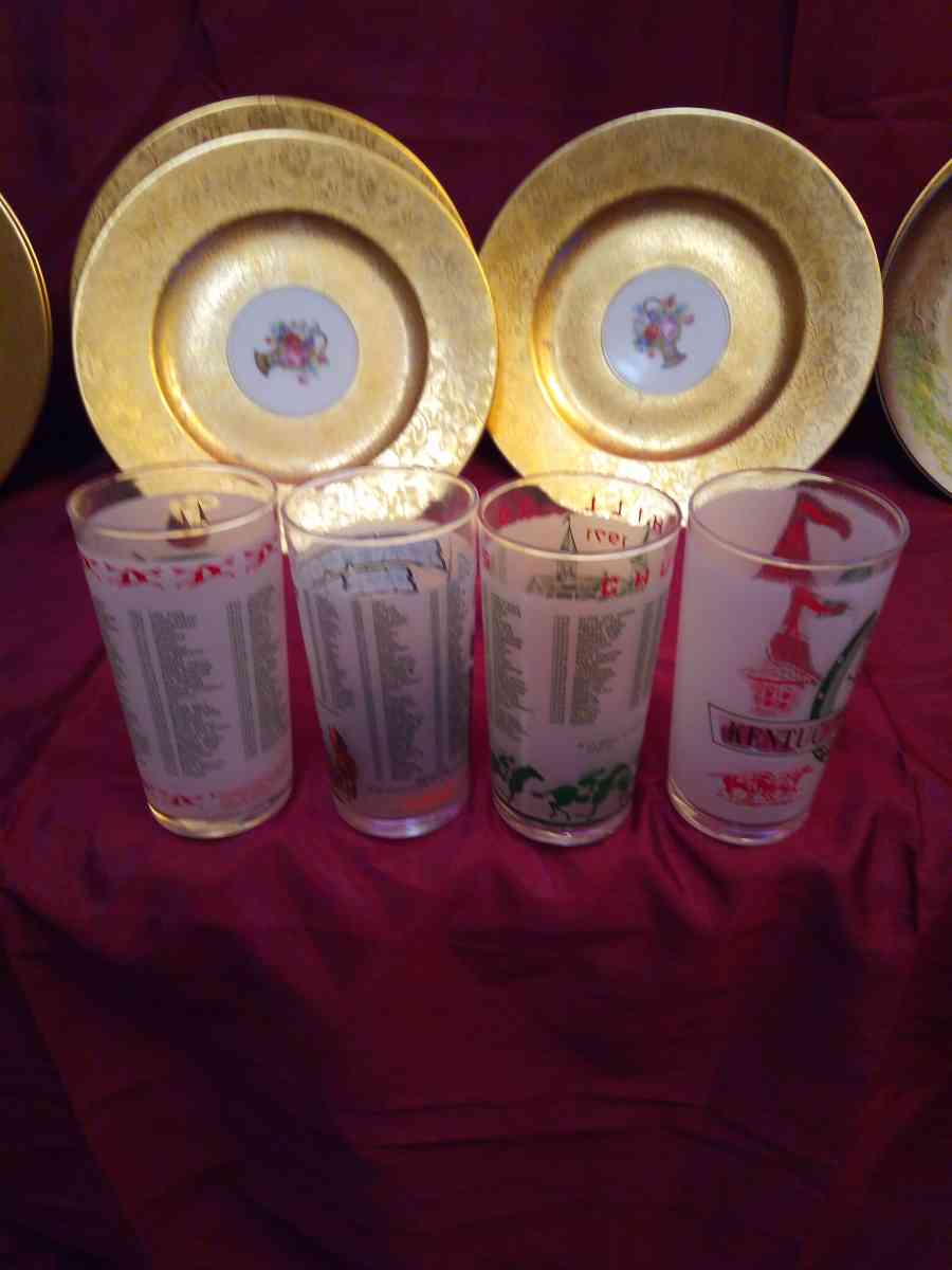 4 Kentucky Derby Churchill Downs glasses