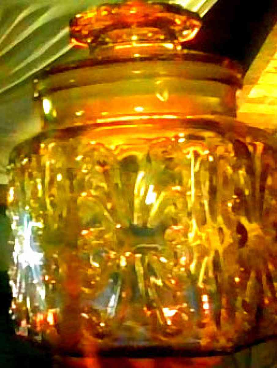 Colored Glass Canaster