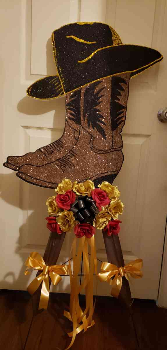 Cemetery Foam Cowboy Boots  Hat Arrangement Stand