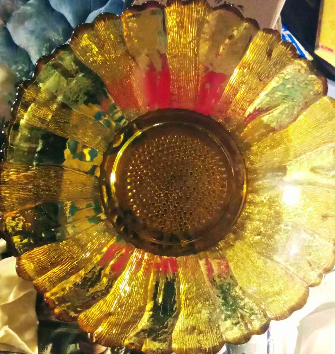 colored glass bowl