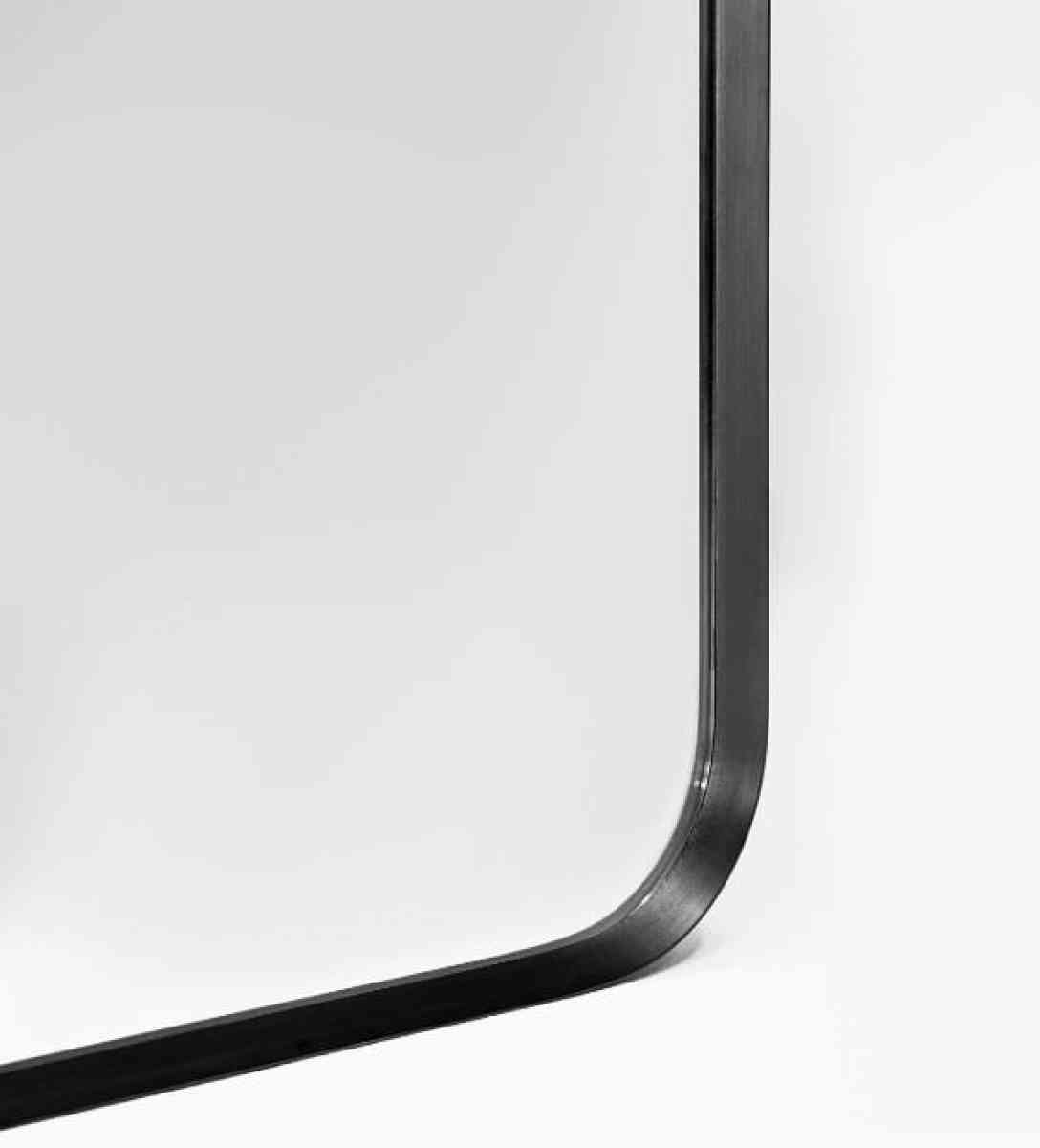 Wall Mount Mirror for Bathroom Brush Black Metal Framed Roun