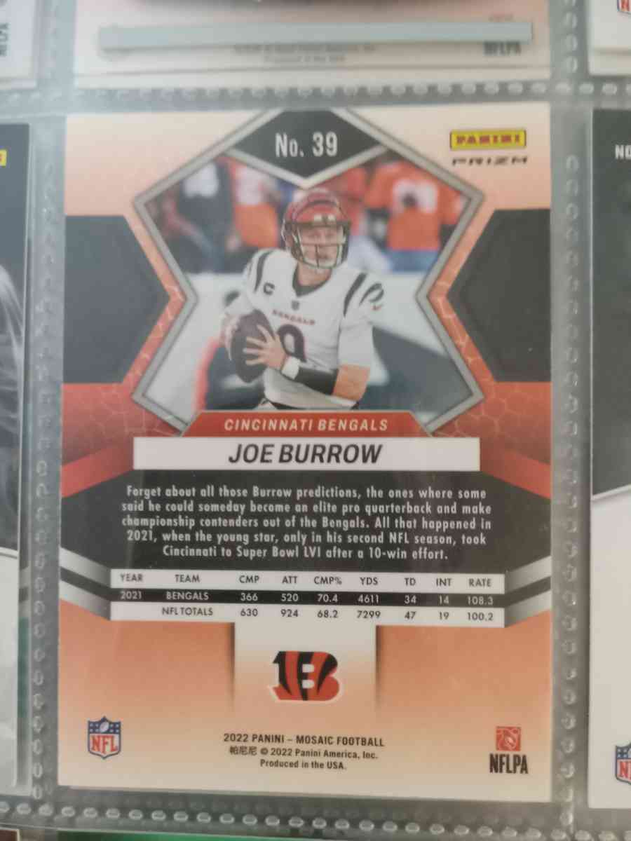 2022 Joe Burrow pink camo mosaic