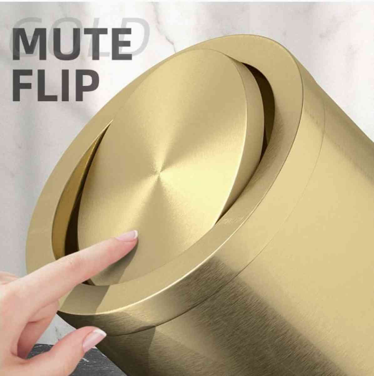 Stainless Steel Trash Can w Flipping Lid 24gallonGarbage can