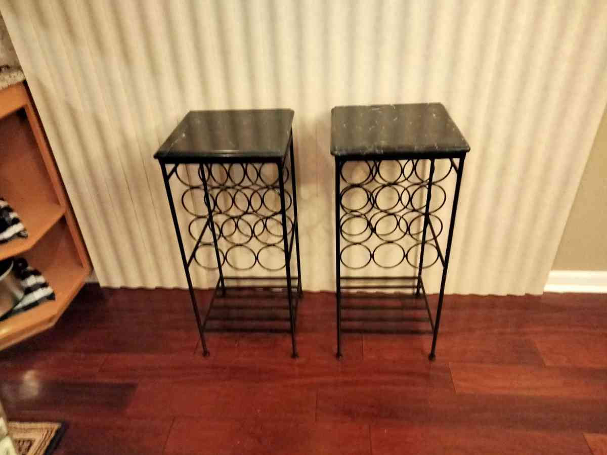 Two wine racks with marble top