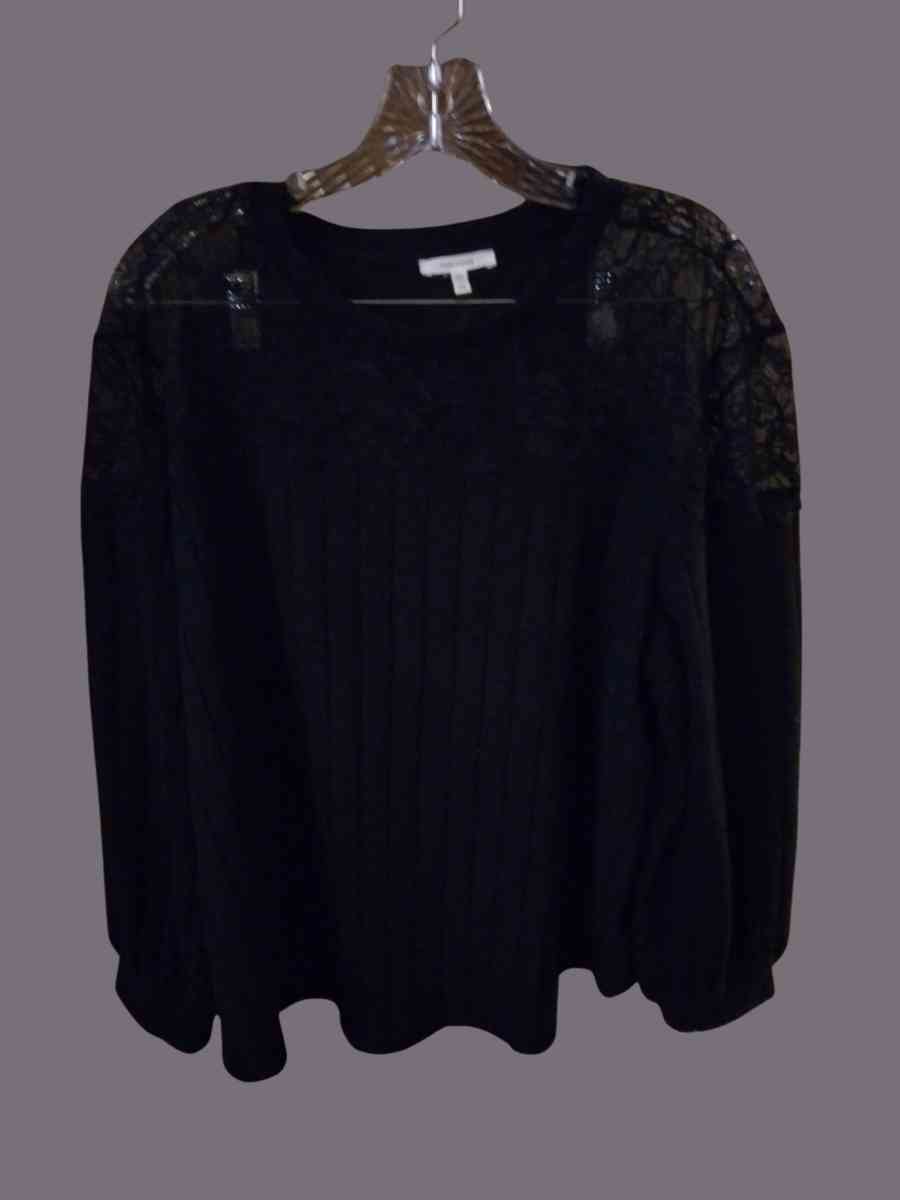 womens black long sleeve blouse size 2xl