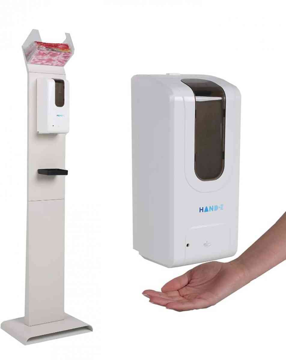 Automatic Hand Sanitizer Dispenser Stand wFace Mask Dispense