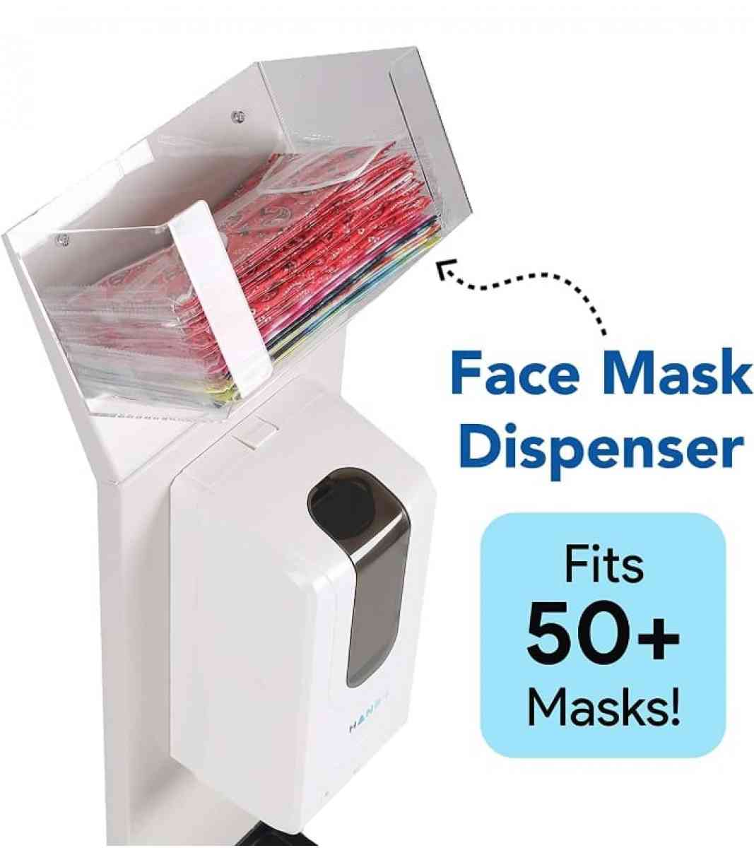 Automatic Hand Sanitizer Dispenser Stand wFace Mask Dispense