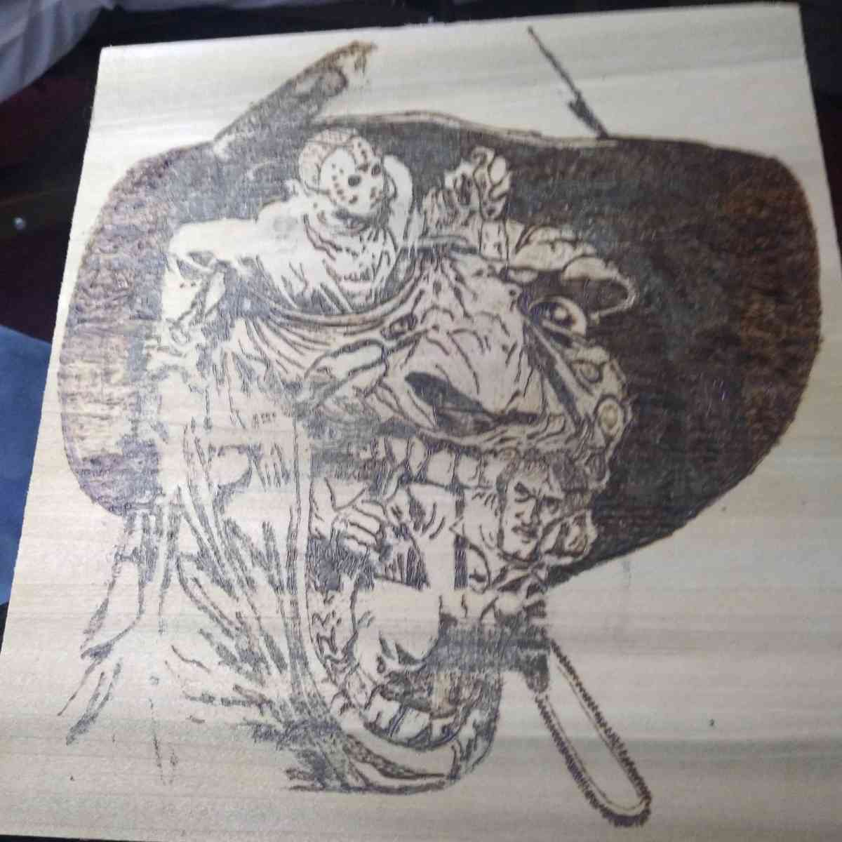 wood burning of freddy and friends