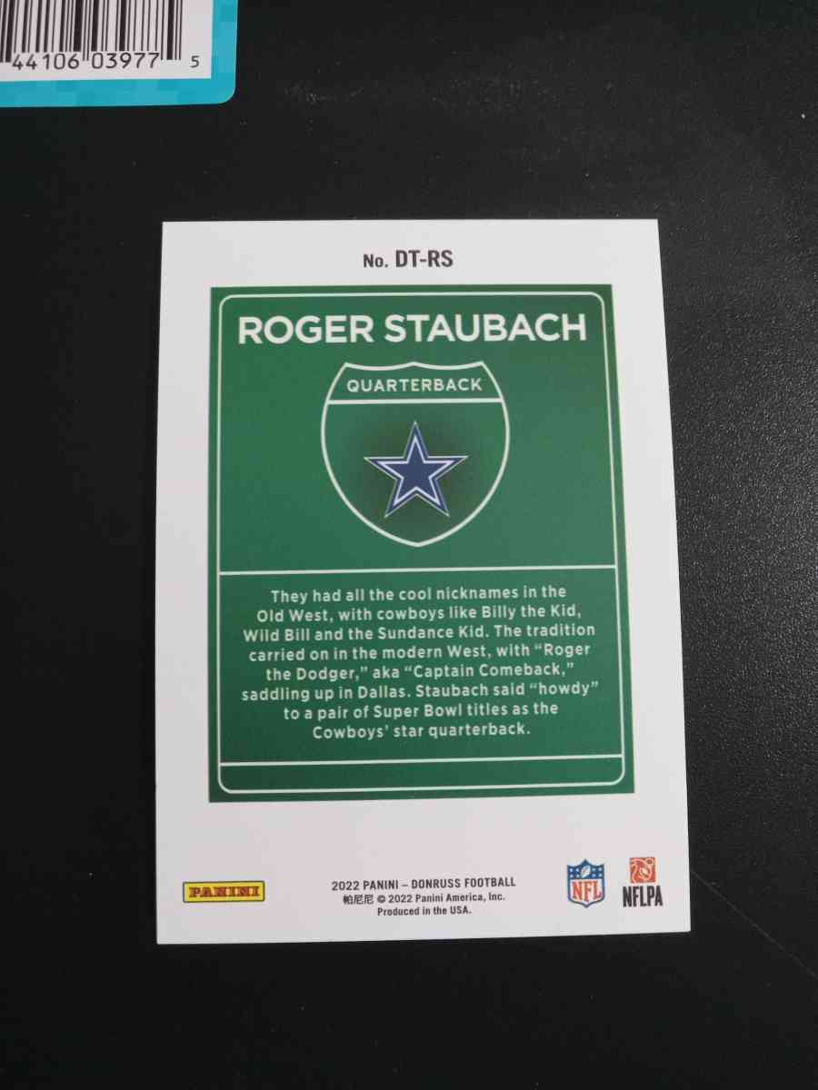 2022 Roger Staubach donruss Downtown