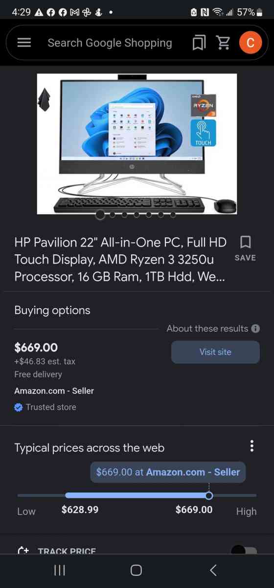 hp all in one touch screen desttop