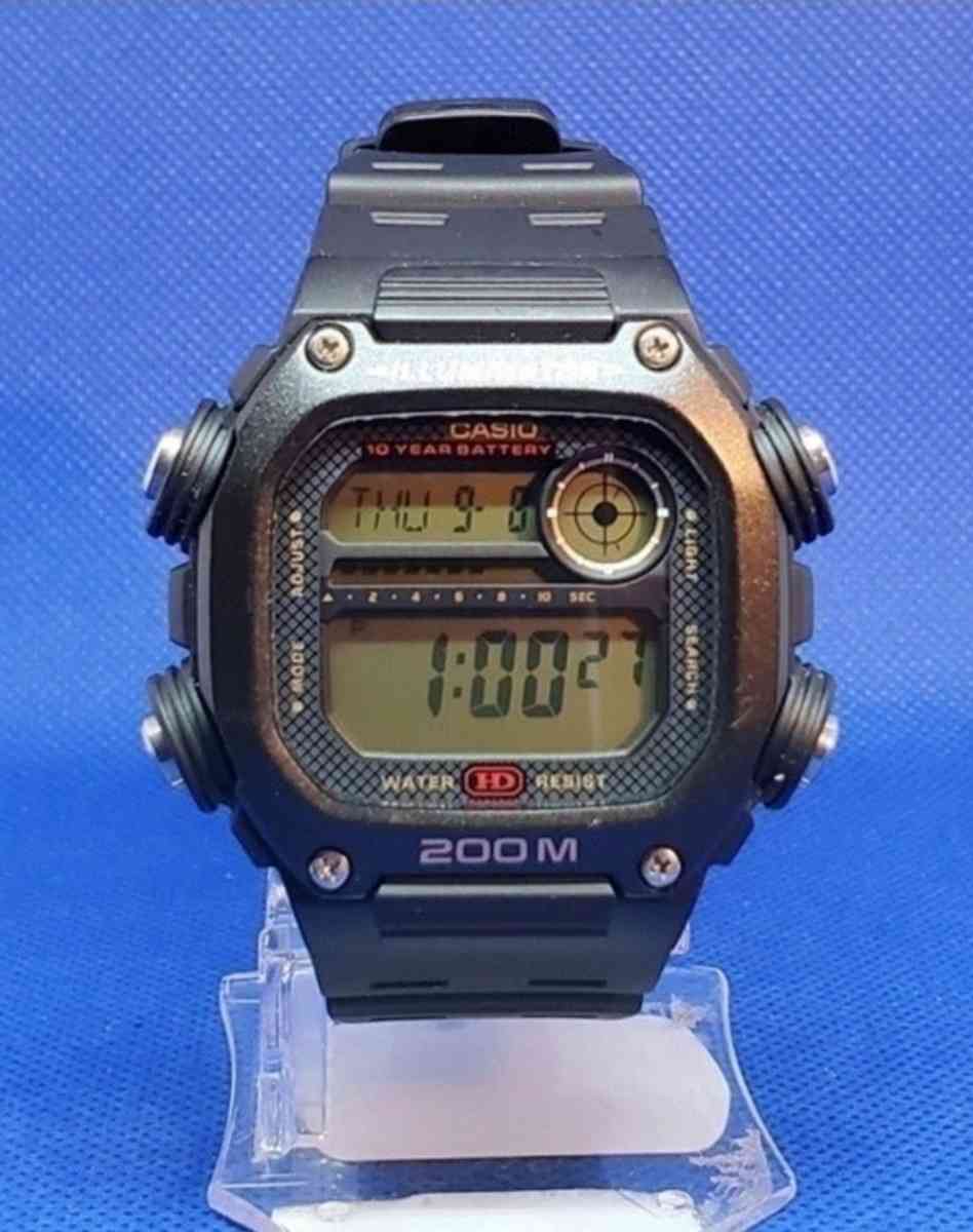 Casio Mens Digital Quartz 10 Year Batt200m Black Resin Watch