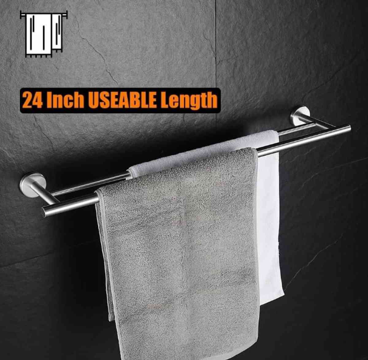 Double Towel Bar 24 304 Stainless Steel Thicken 08mm for Bat