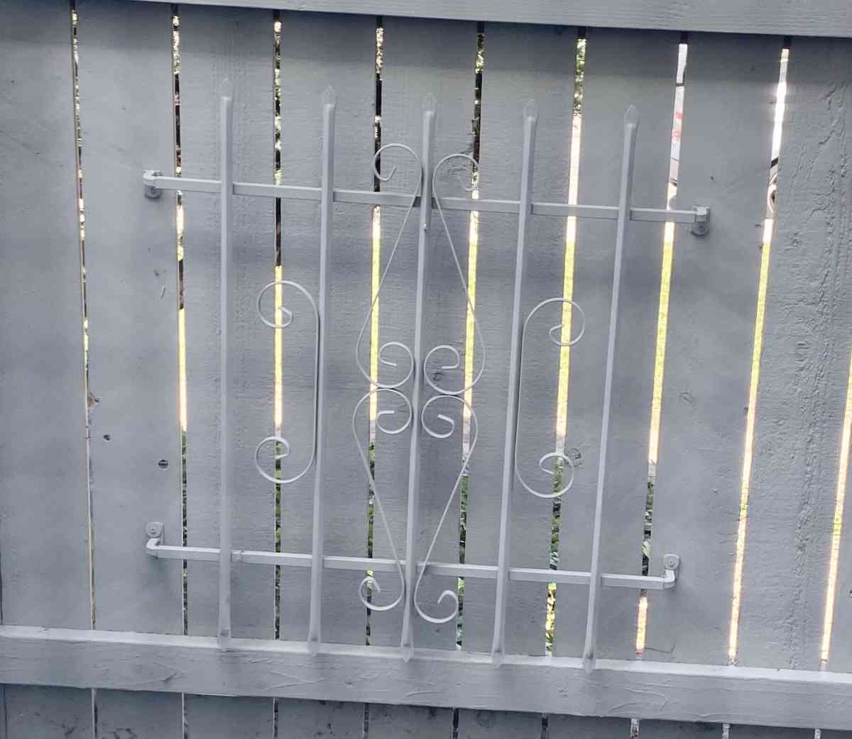 3 White rod iron gates