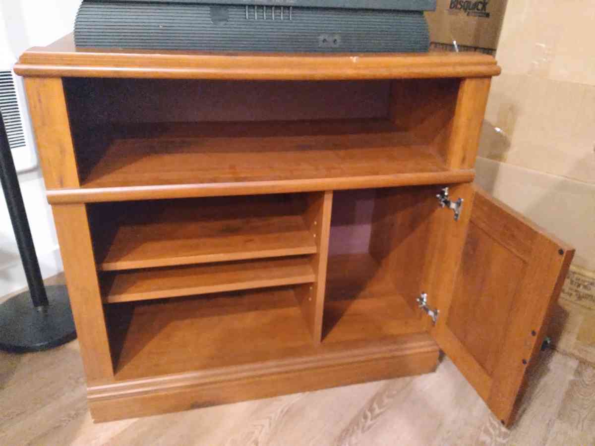 TV Stand with shelves and cabinet