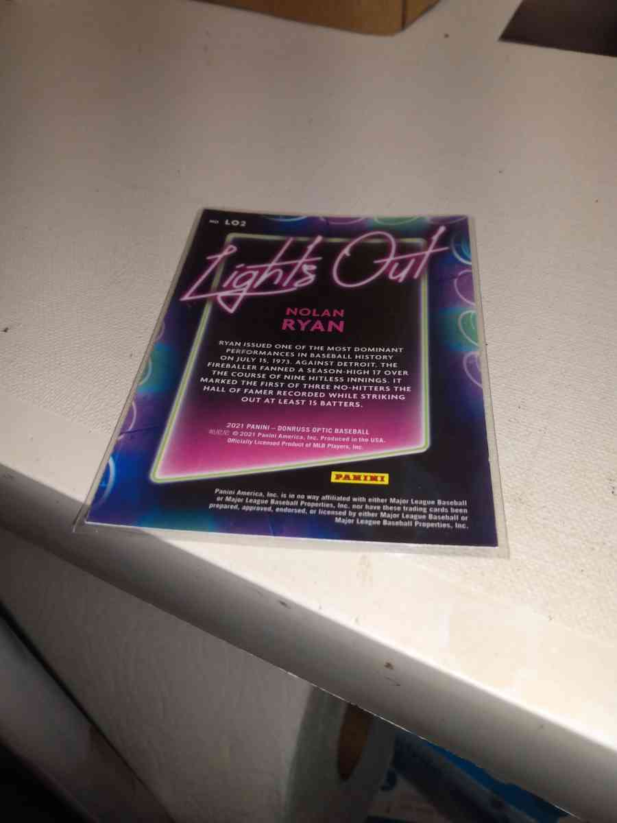 2021 panini lights out Nolan Ryan