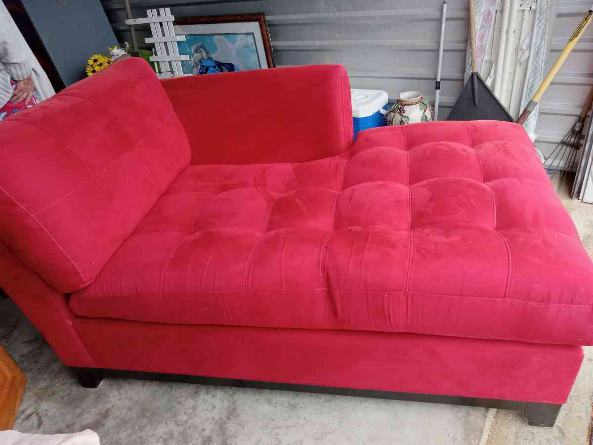 Red Velvet Chaise