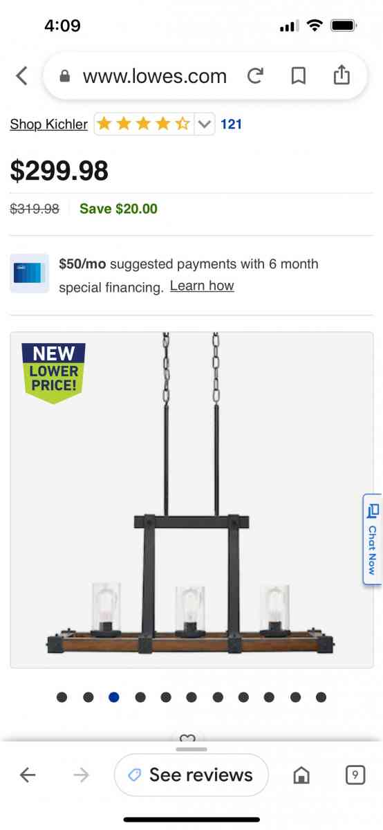 Beautiful 3 light chandelier