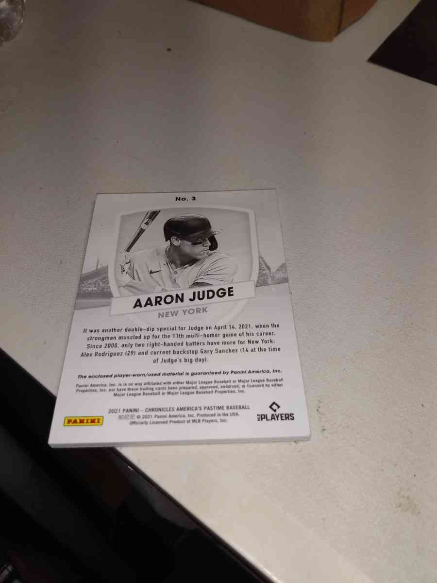 2021 panini Aaron judge relic