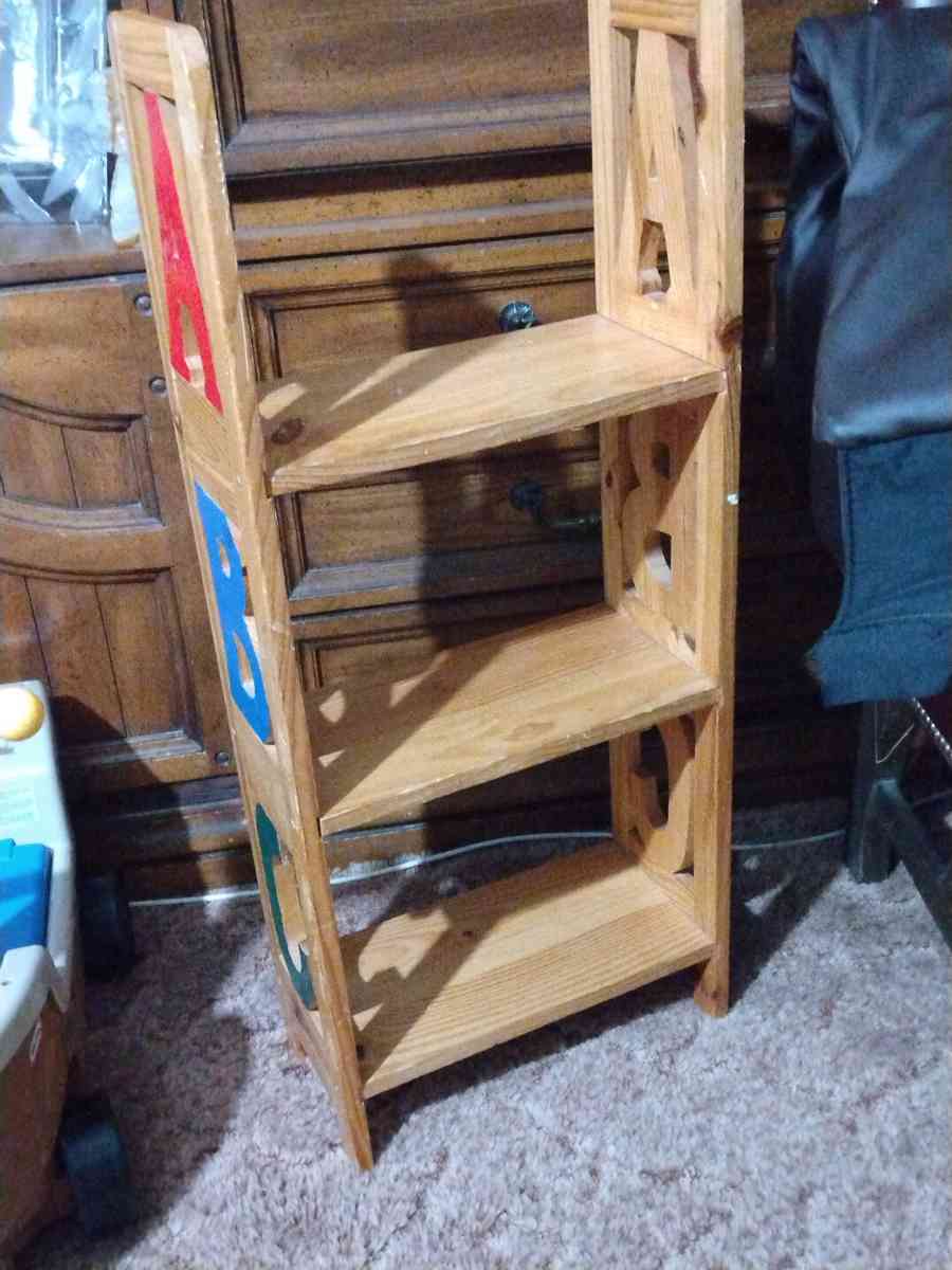 WOODEN KIDS ABC BOOKSHELF