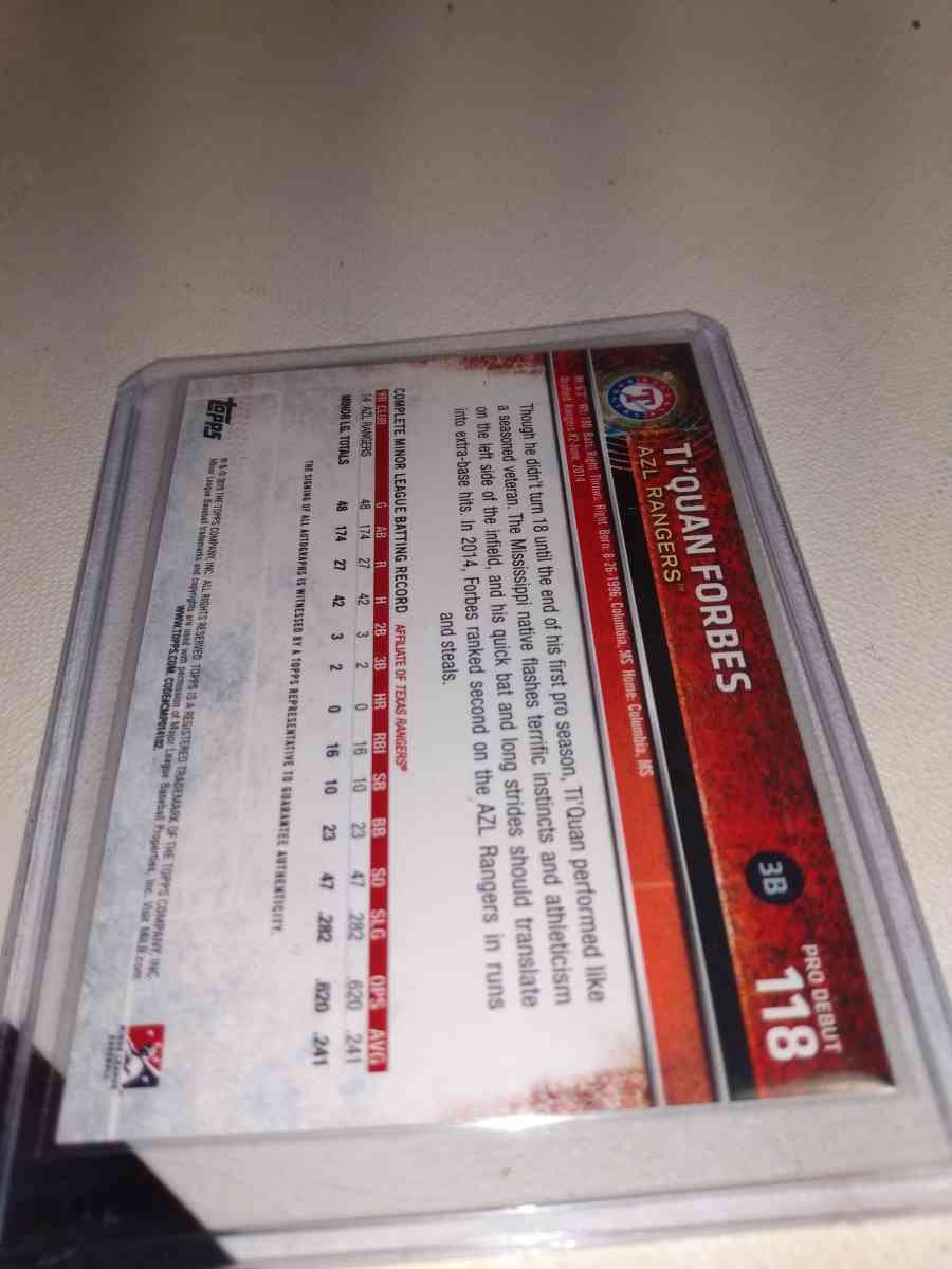 2015 Topps pro debut Tiquan Forbes autograph