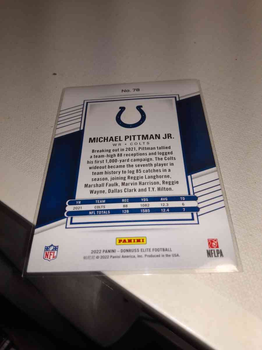 2022 elite Michael Pittman Jr panini