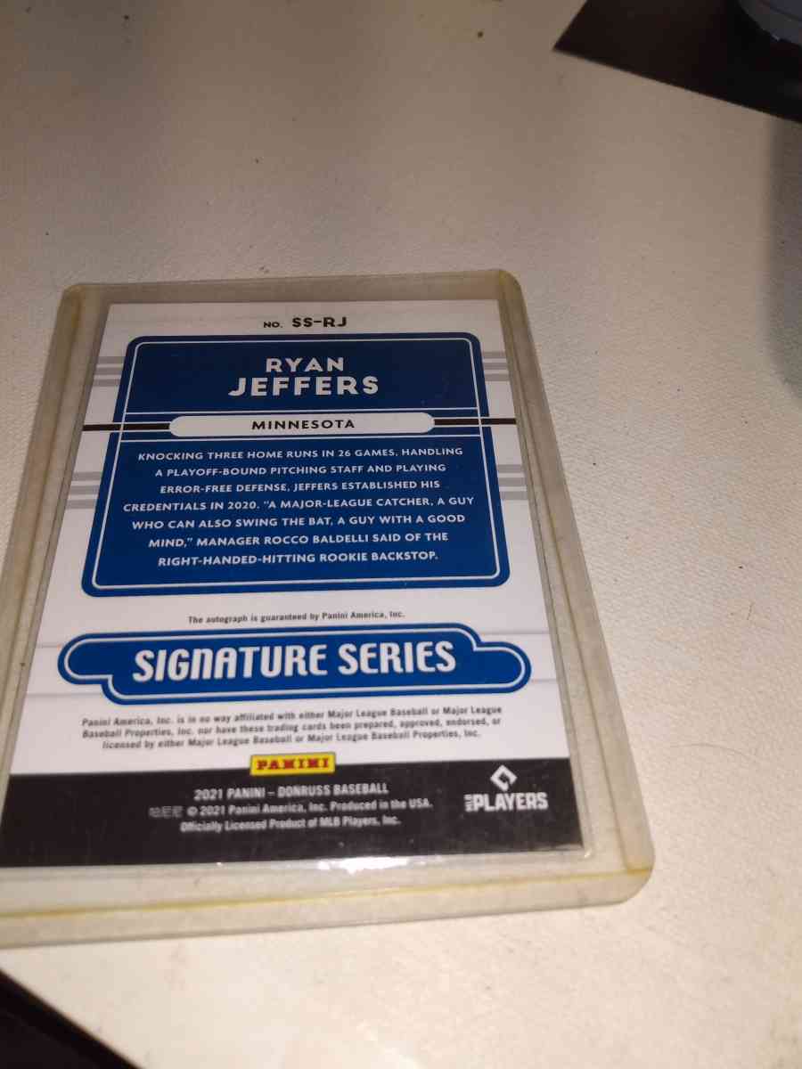 2021 panini autograph Ryan Jeffers