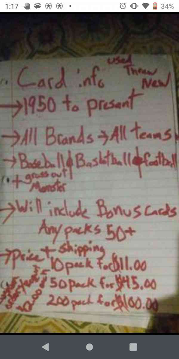 baseball lottery mystery sports cards