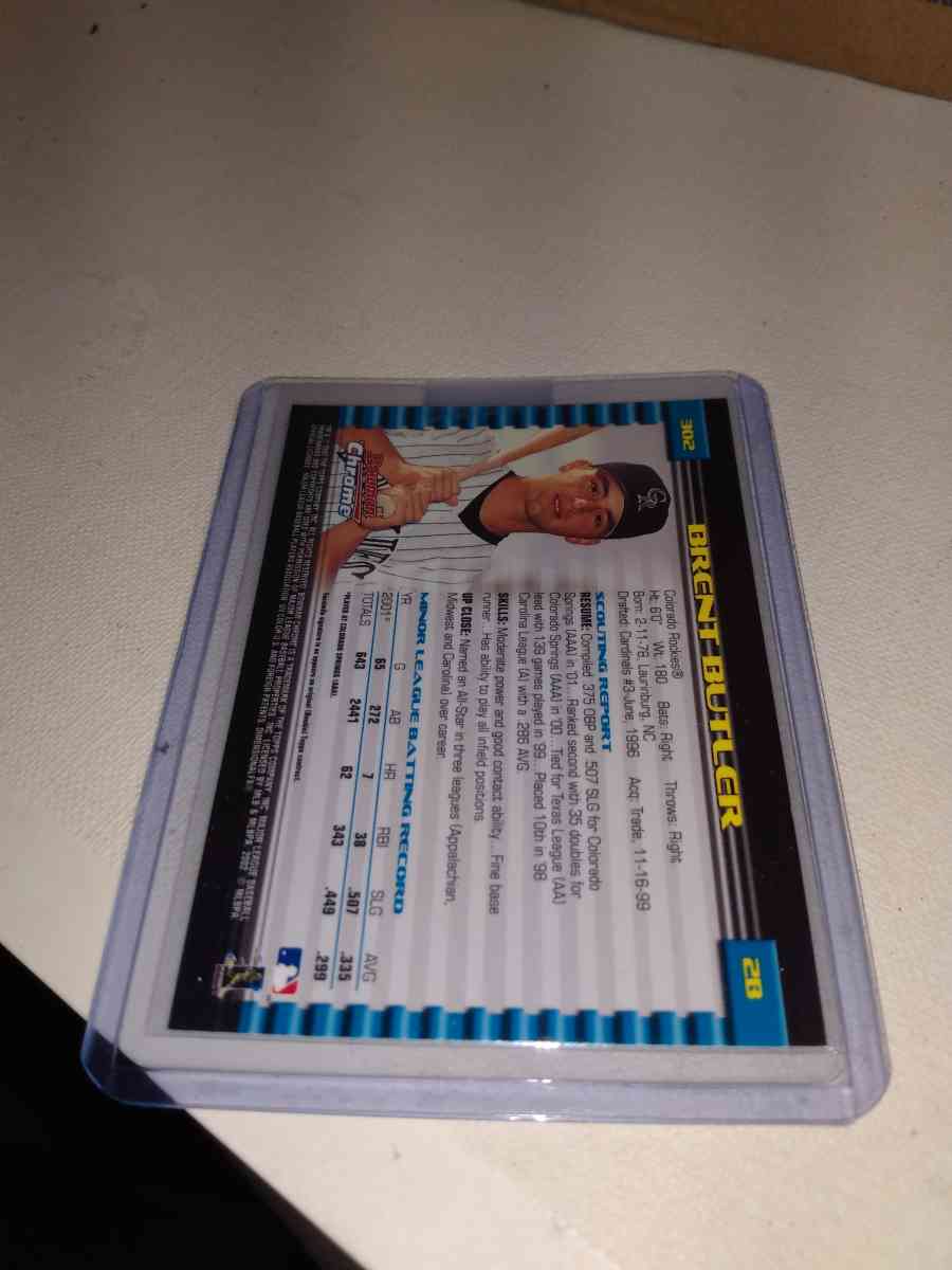 2002 Bowman Chrome autograph Brent Butler