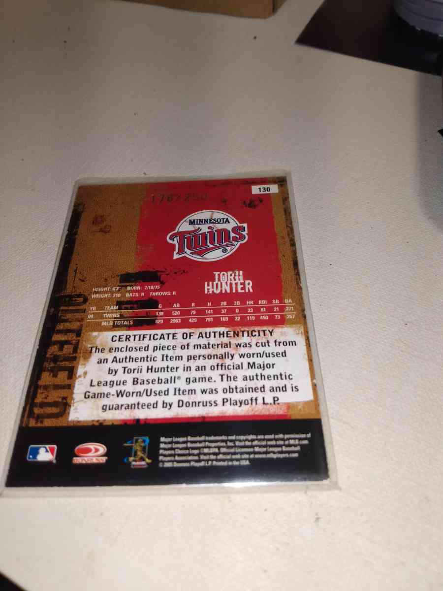 1985 relic leather and lumber Tori Hunter