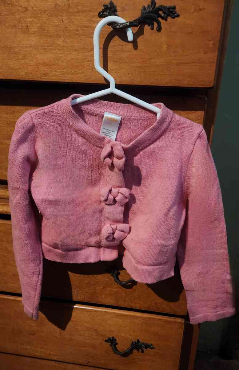 Girl Toddler Pink Cardigan  Floral Dress