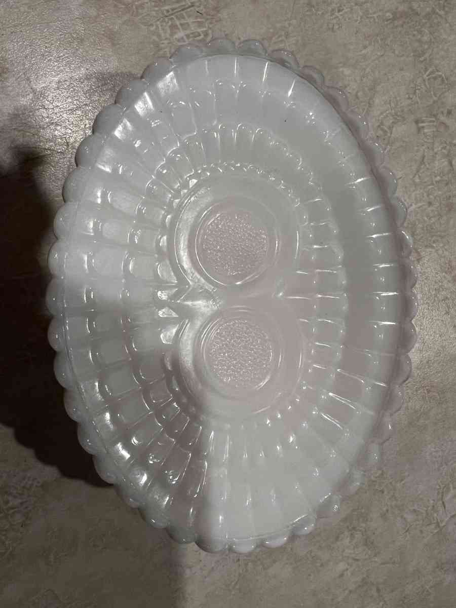 Vintage Owl Mike glass soap dish  Avon