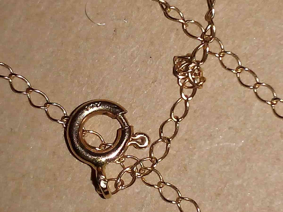 14kt yellow gold link chain necklace 18 inch long