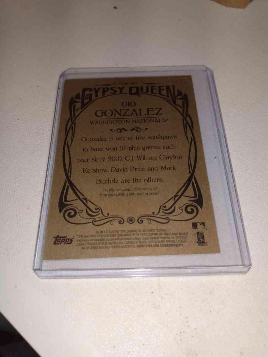 2010 Gypsy Queen gio Gonzalez relic