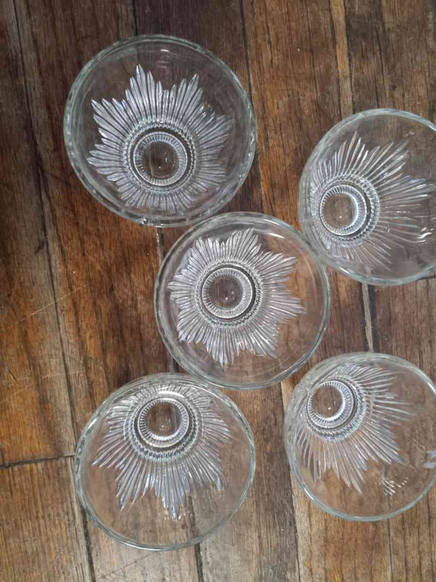 vintage mid century Indiana coctailer cups set of 5