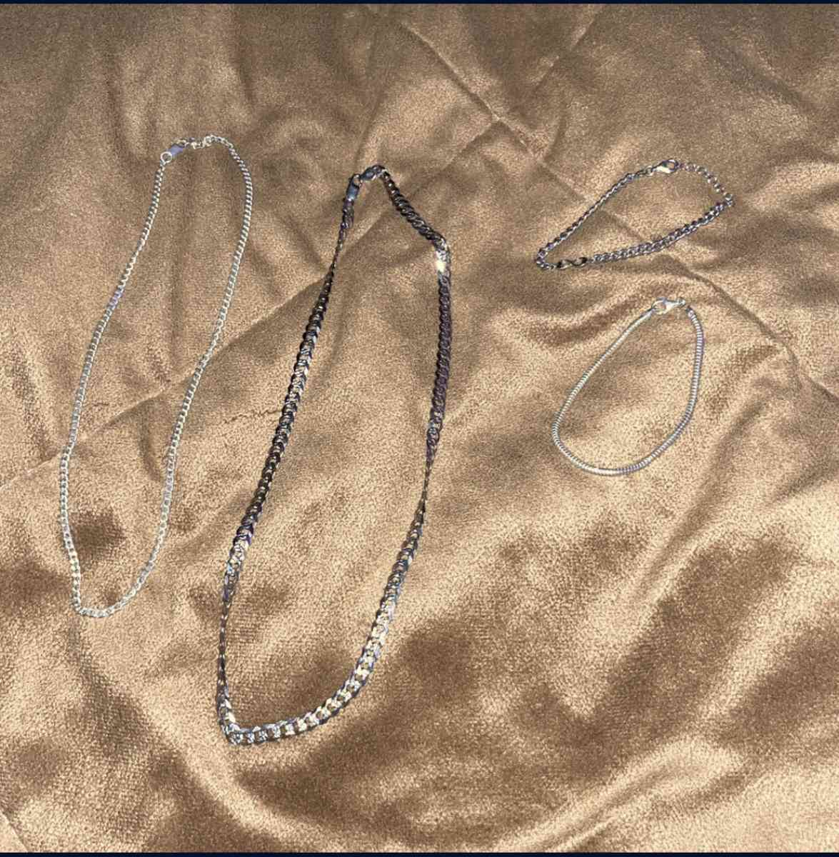 2 chains and 2 bracelets