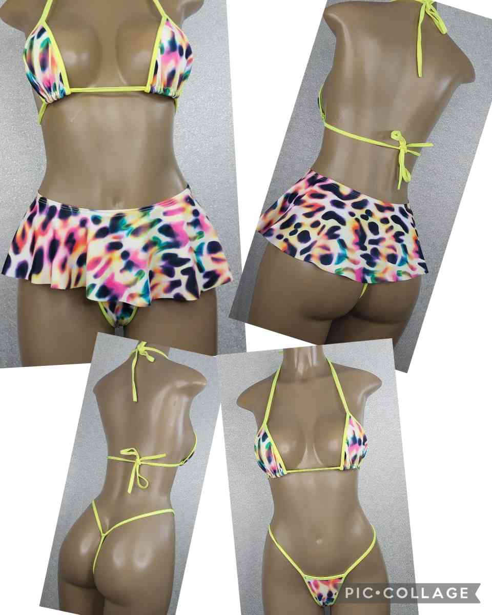 Custom Made Exotic  Bikini  with Skirt
