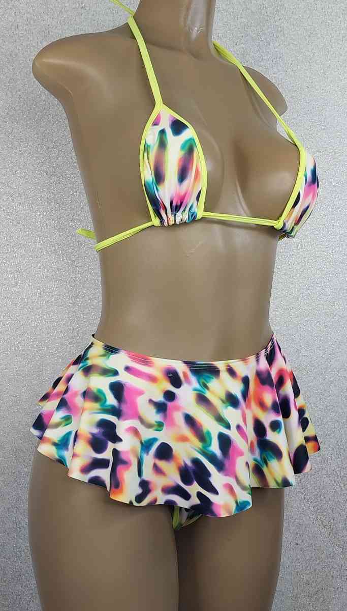 Custom Made Exotic  Bikini  with Skirt