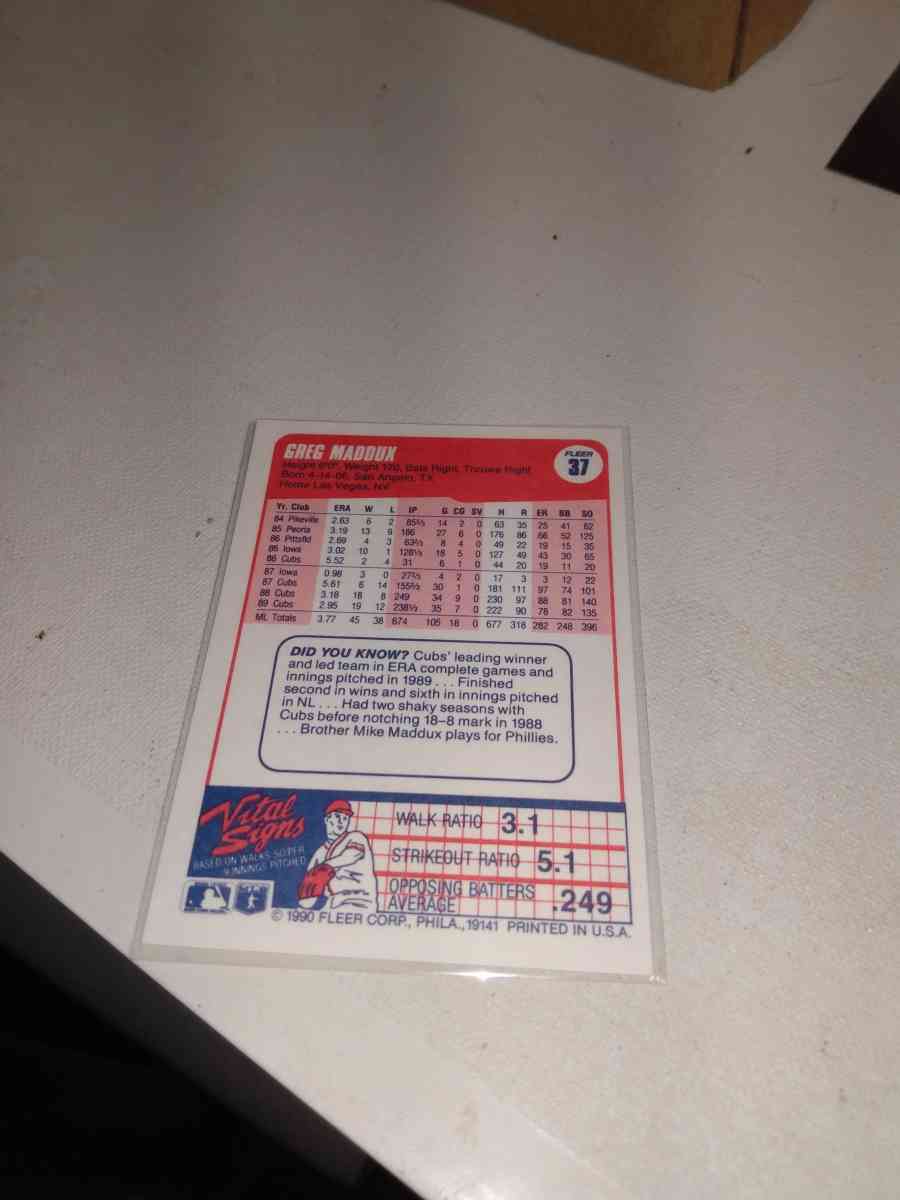 1990 Fleer Greg Maddox