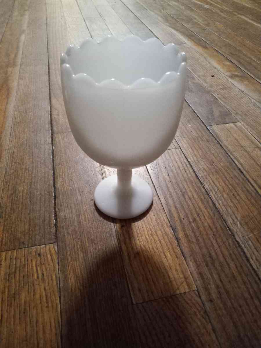Vintage milk glass goblet