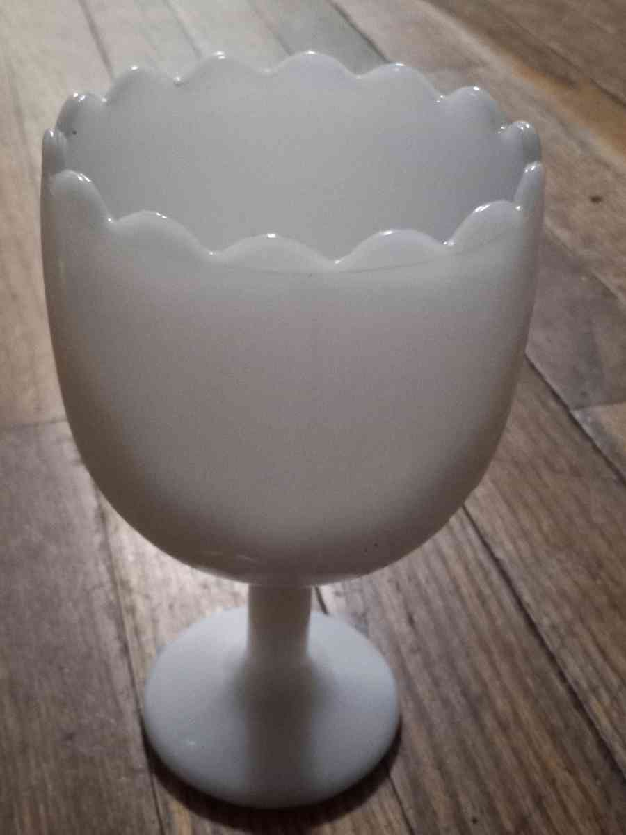 Vintage milk glass goblet