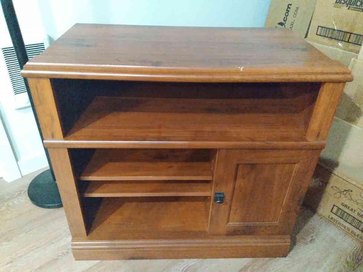 TV Stand with shelves and cabinet