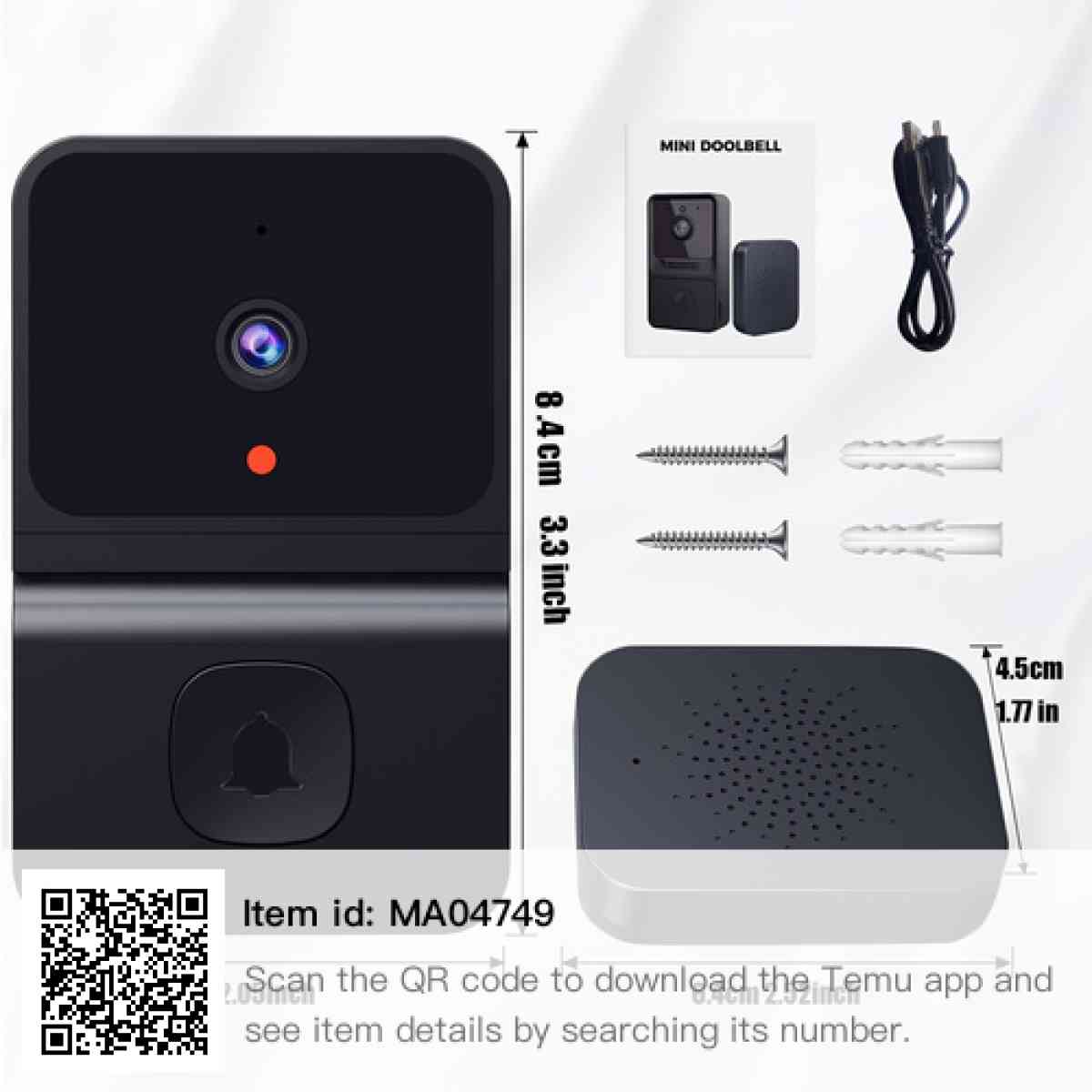 wireless wifi camera doorbell with intercom and lock