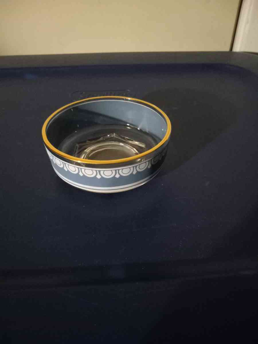 vintage jeanette glass hellnic Corinthians blue bowl