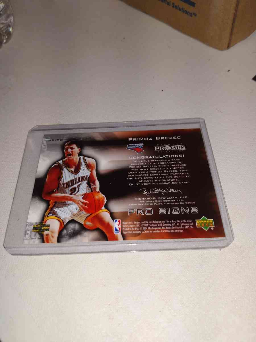 2004 upper Deck primoz Brezec autograph